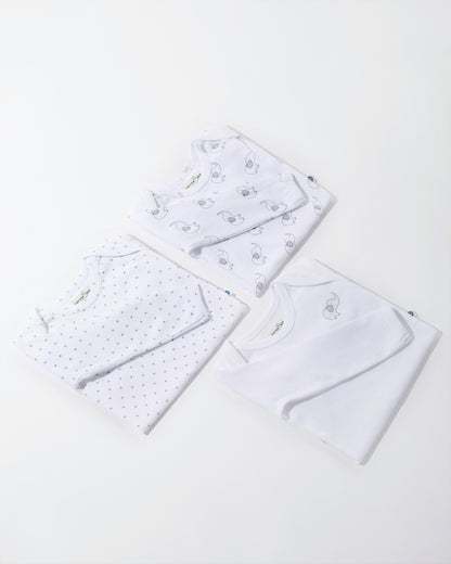 ELEPHANT - Full sleeve - Organic Baby Romper - Set of 3