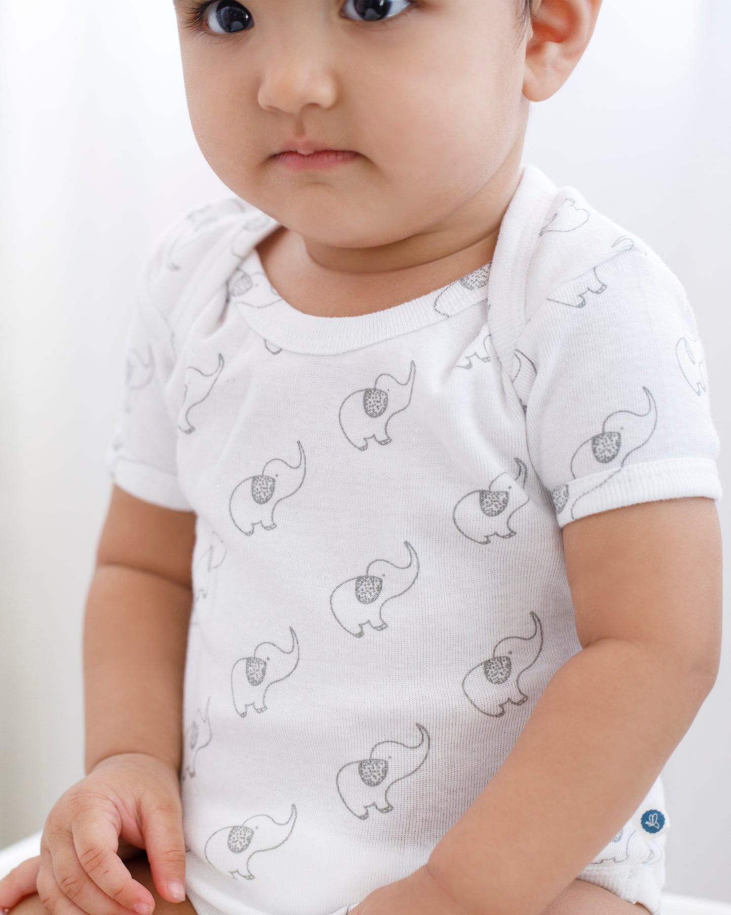 ELEPHANT - Half sleeve - Organic Baby Romper - Set of 3