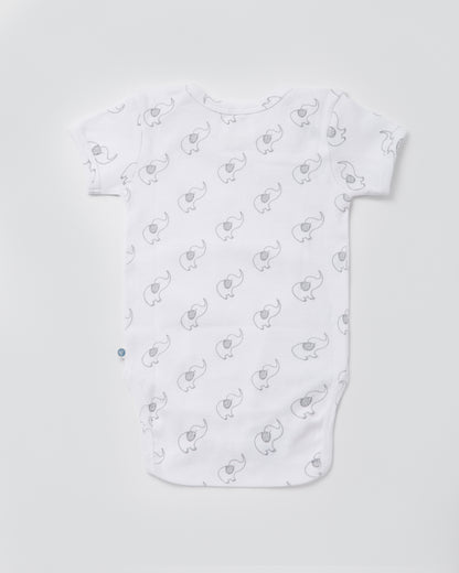 ELEPHANT - Half sleeve - Organic Baby Romper - Set of 3