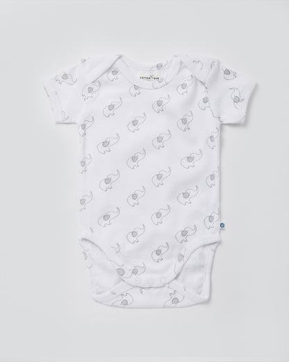 ELEPHANT - Half sleeve - Organic Baby Romper - Set of 3