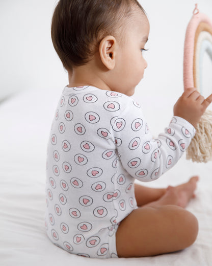 HEARTS - Full sleeve - Organic Baby Romper - Set of 3
