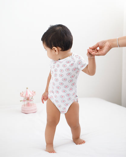 HEARTS - Half sleeves - Organic Baby Romper - Set of 3