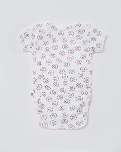 HEARTS - Half sleeves - Organic Baby Romper - Set of 3