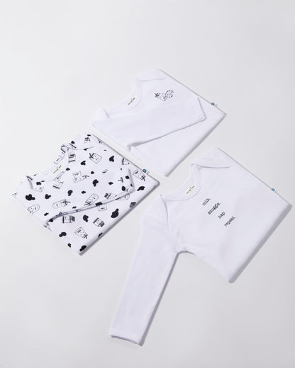 MILK - Full sleeve - Organic Baby Romper - Set of 3