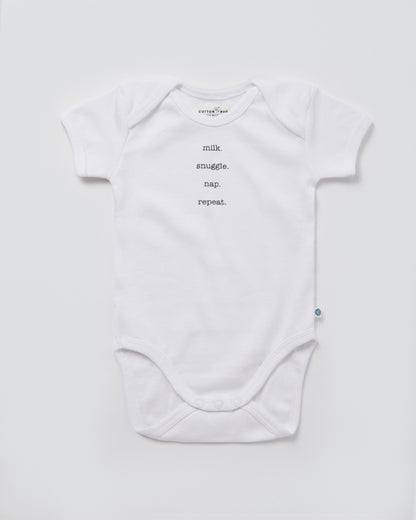 MILK - Half Sleeve - Organic Baby Romper - Set of 3