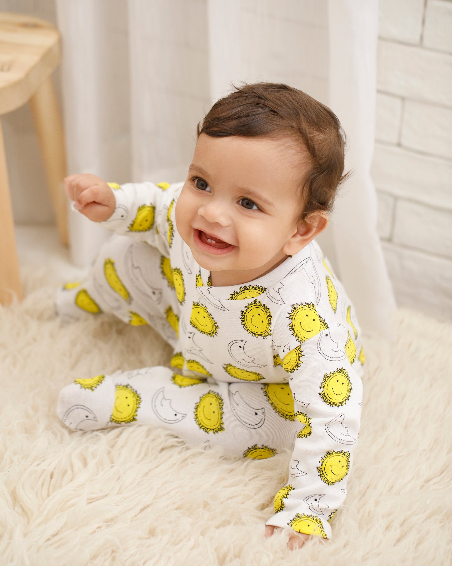 SUN & MOON - Full Pyjama Organic Baby Romper