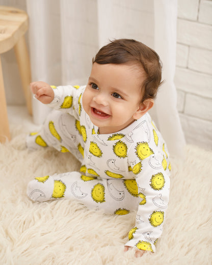 SUN & MOON - Full Pyjama Organic Baby Romper