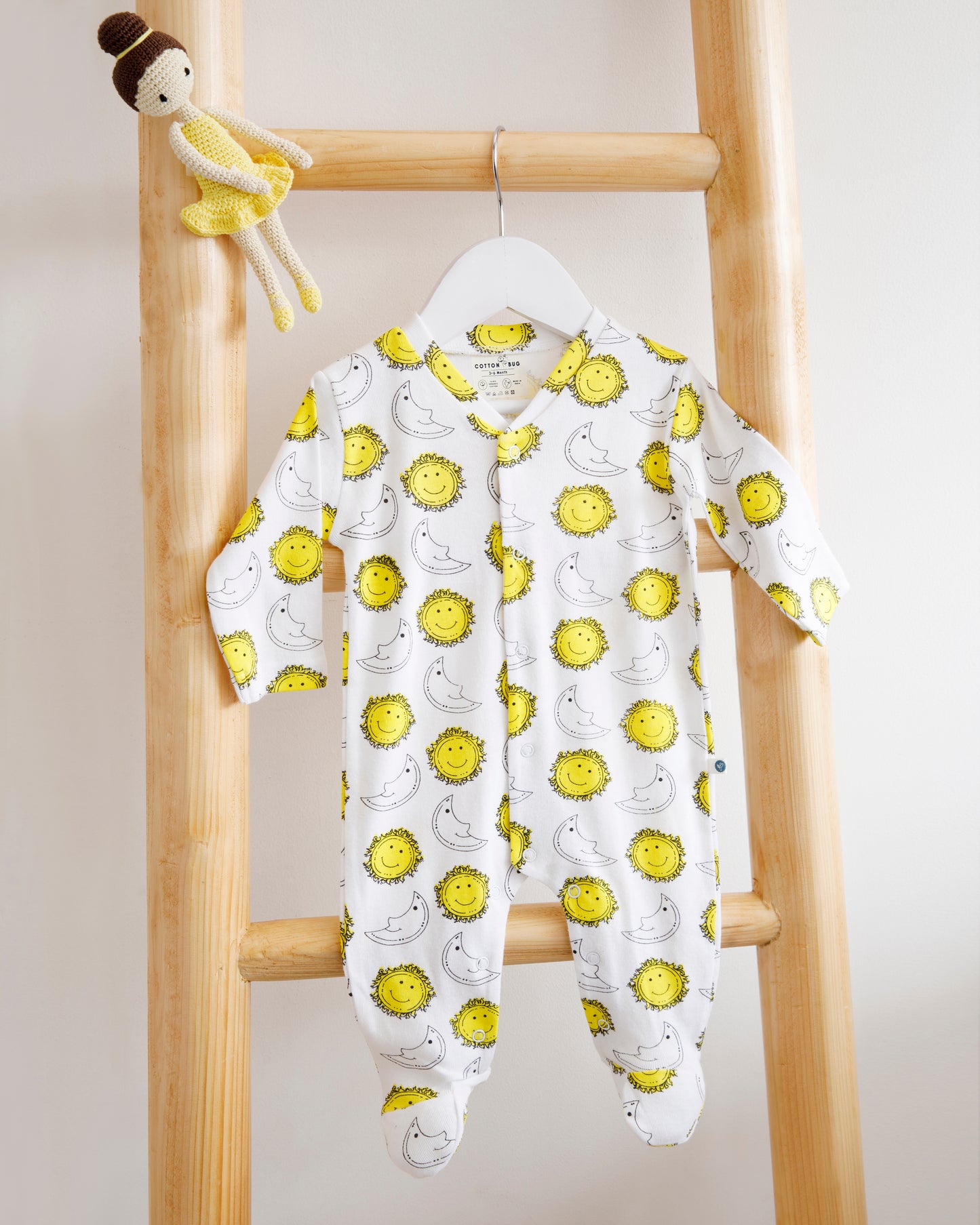 SUN & MOON - Full Pyjama Organic Baby Romper